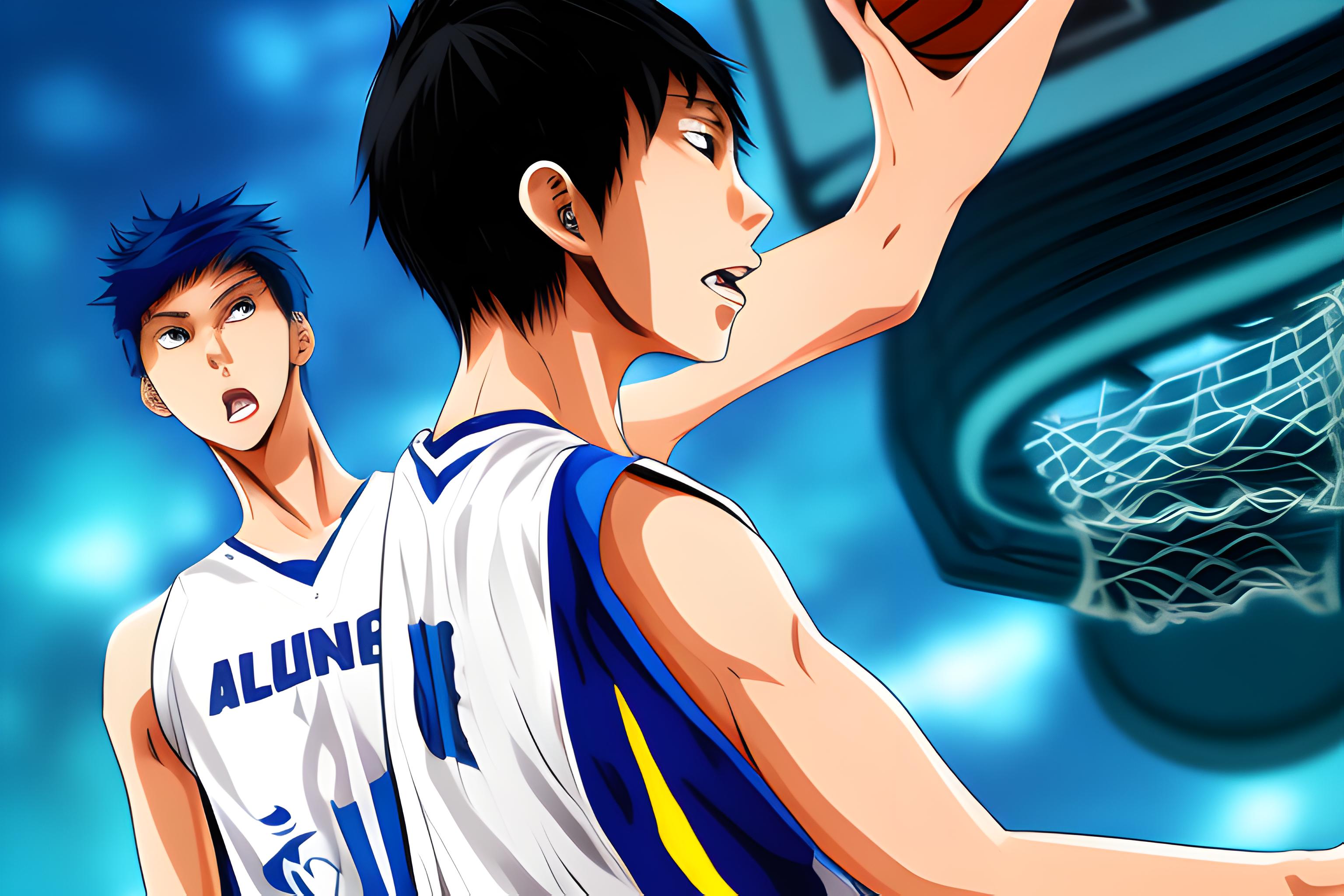 ltra detailed modern anime illustration of Aomine Daiki from Kuroko no Basket, accurate character d…